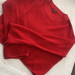 Wild Fable Bell sleeve Vibrant Red Women's Crew Neck Sweater